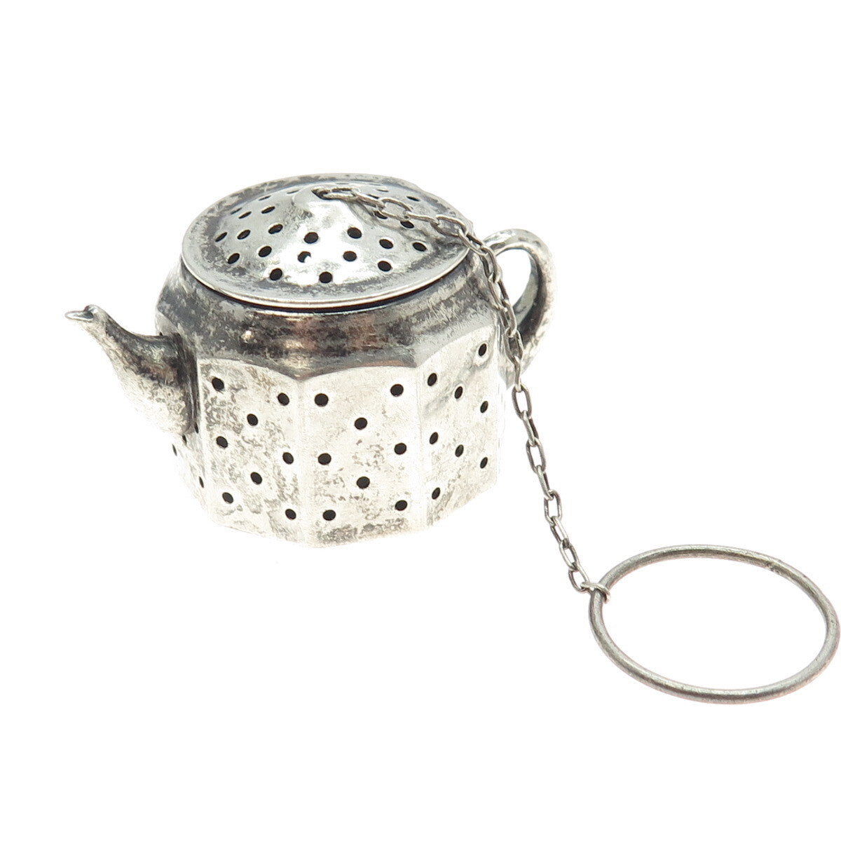 AMCRAFT Attleboro Mass 925 Sterling Silver Antique Teapot Tea Diffuser Strainer