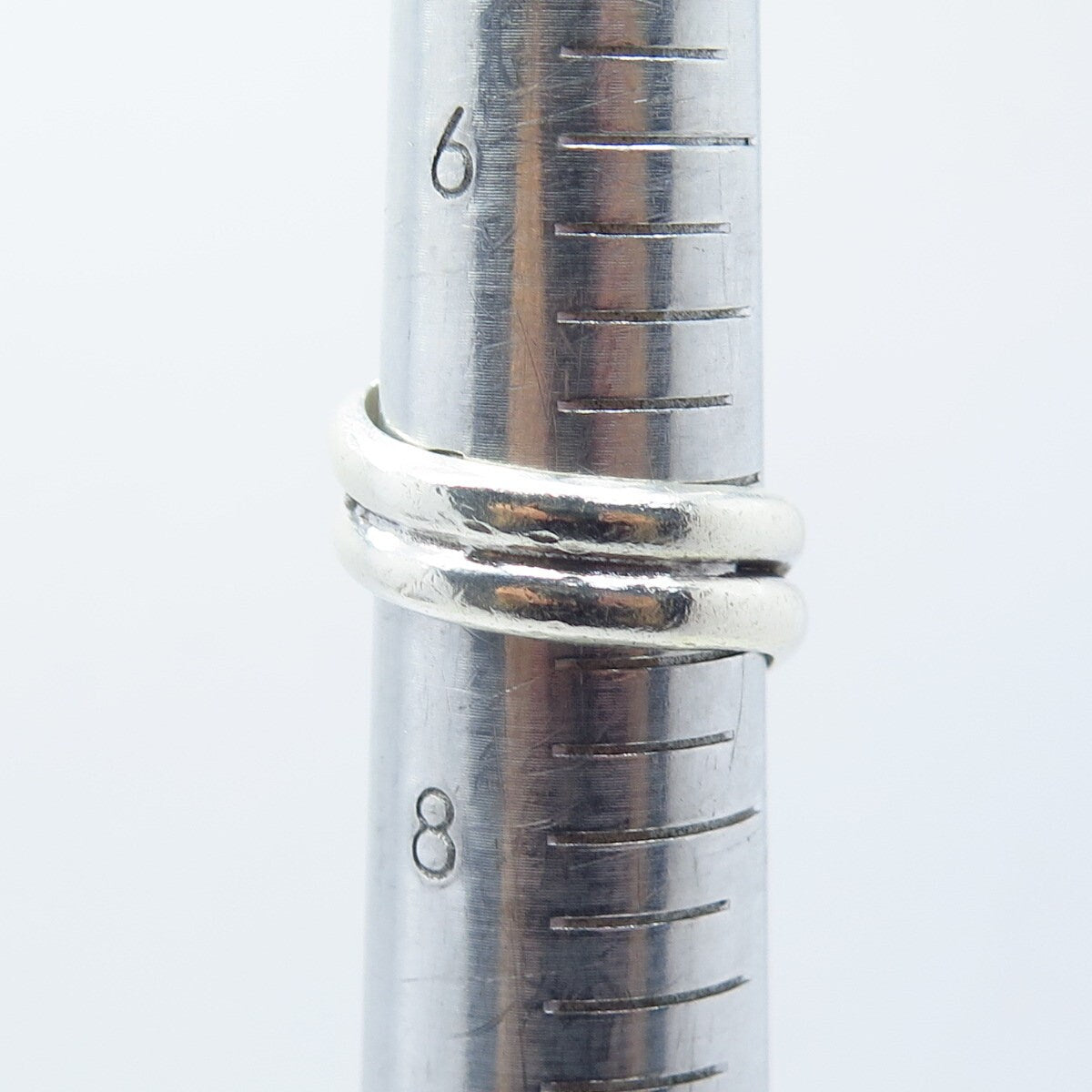 925 Sterling Silver Vintage Modernist Ring Size 7.5