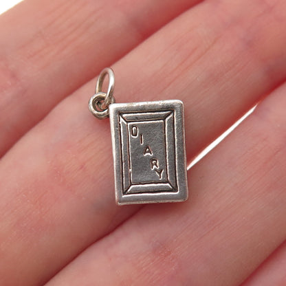 Sunwest 925 Sterling Silver Vintage Diary Book Oxidized Charm Pendant