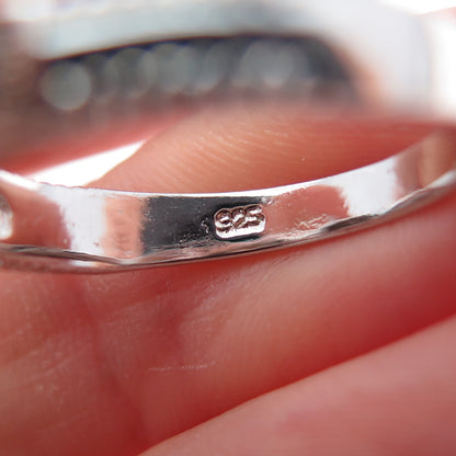 925 Sterling Silver Round-Cut C Z Princess Square Promise Ring Size 7.75