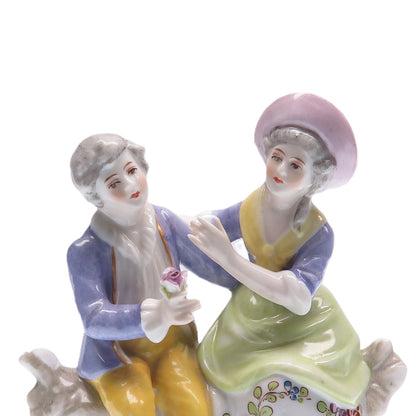 SITZENDORF Antique 1859-1891 Hand-Painted Porcelain Collectable Couple Figurine