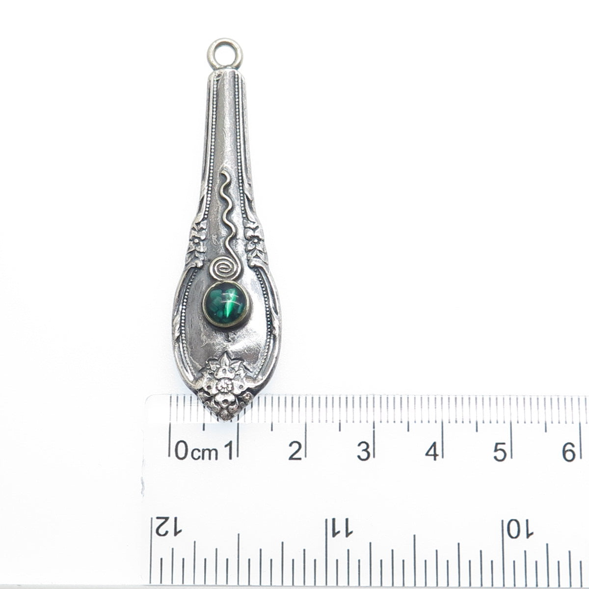 925 Sterling Silver Antique 1948 Real Abalone Shell Remembrance Pendant