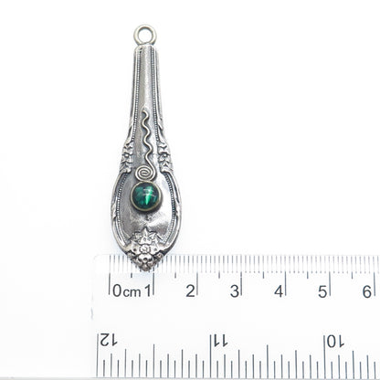 925 Sterling Silver Antique 1948 Real Abalone Shell Remembrance Pendant