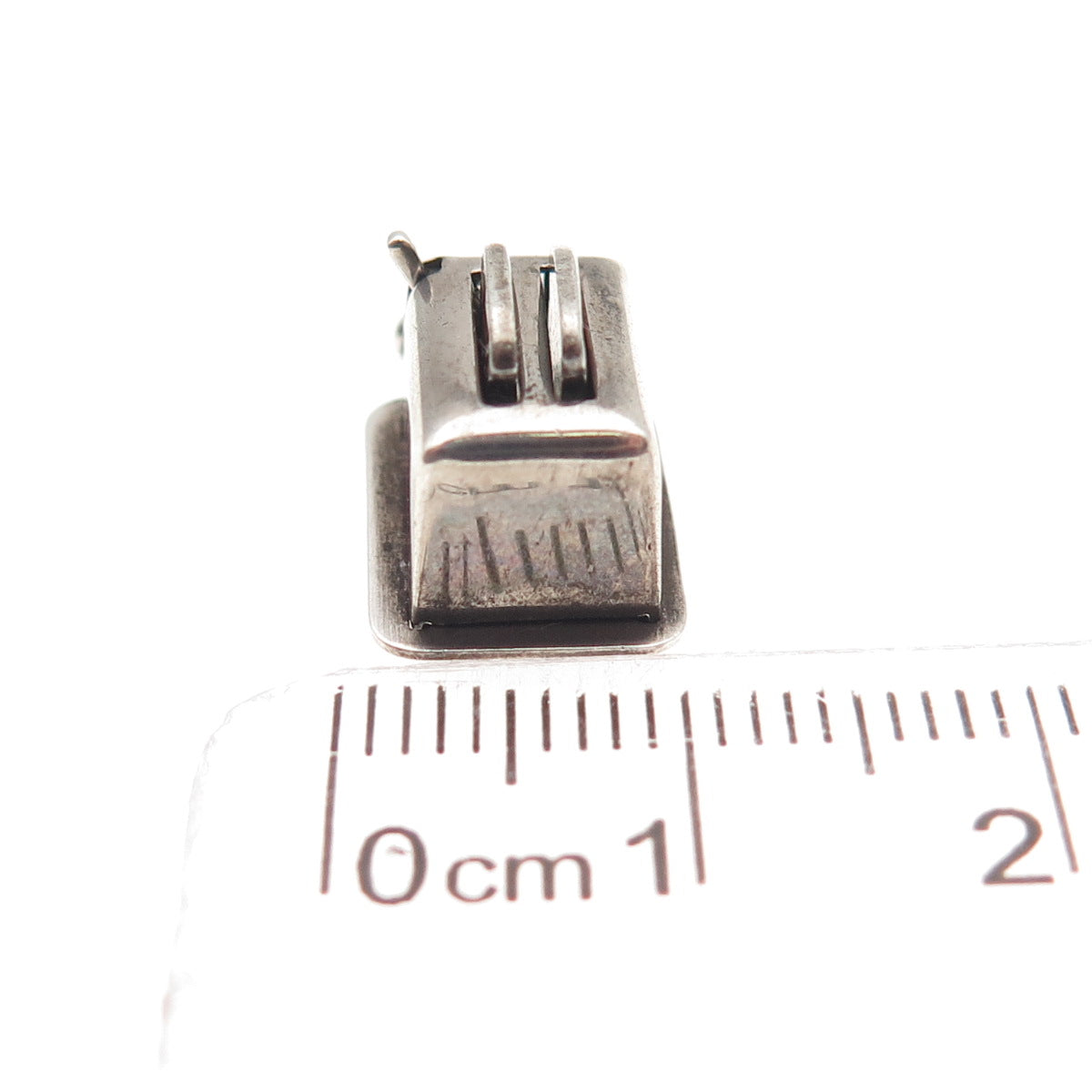 925 Sterling Silver Antique Art Deco Toaster Movable 3D Mini Charm Pendant