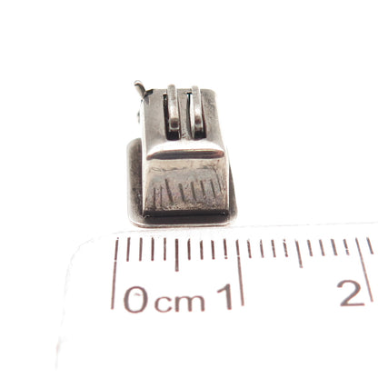 925 Sterling Silver Antique Art Deco Toaster Movable 3D Mini Charm Pendant