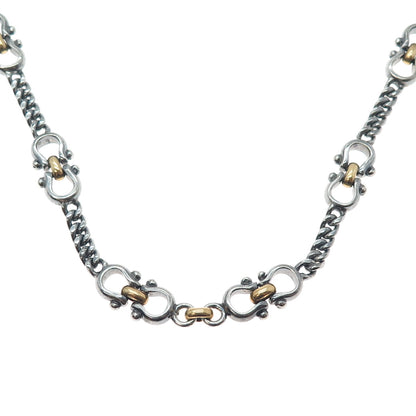 925 Sterling 2-Tone Vintage Mexico Horseshoe Heavy 101.5g Oxidized Necklace 18"