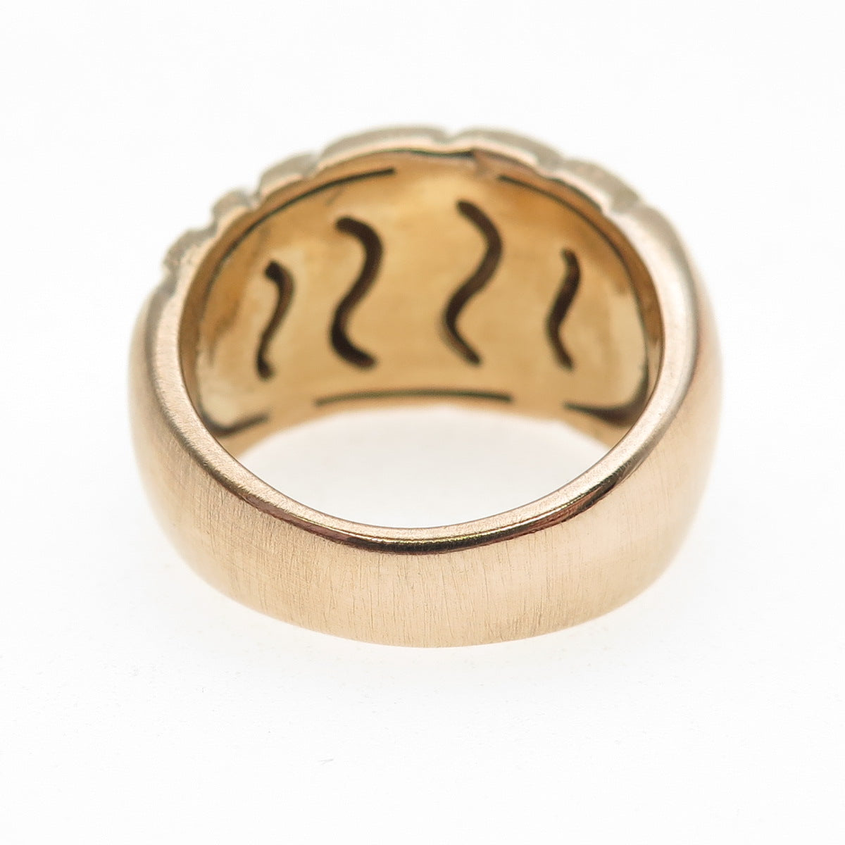 GioIelli Di Valenza 925 Sterling Gold Plated Vintage Italy Modernist Ring Size 8