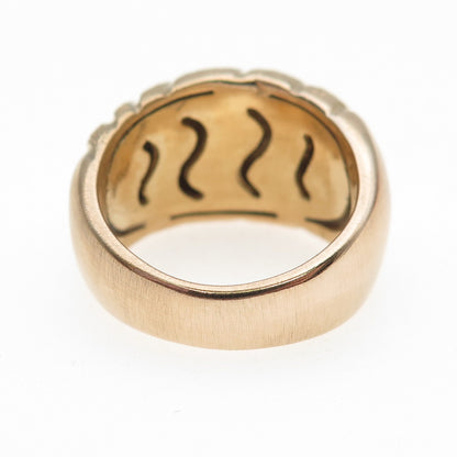 GioIelli Di Valenza 925 Sterling Gold Plated Vintage Italy Modernist Ring Size 8