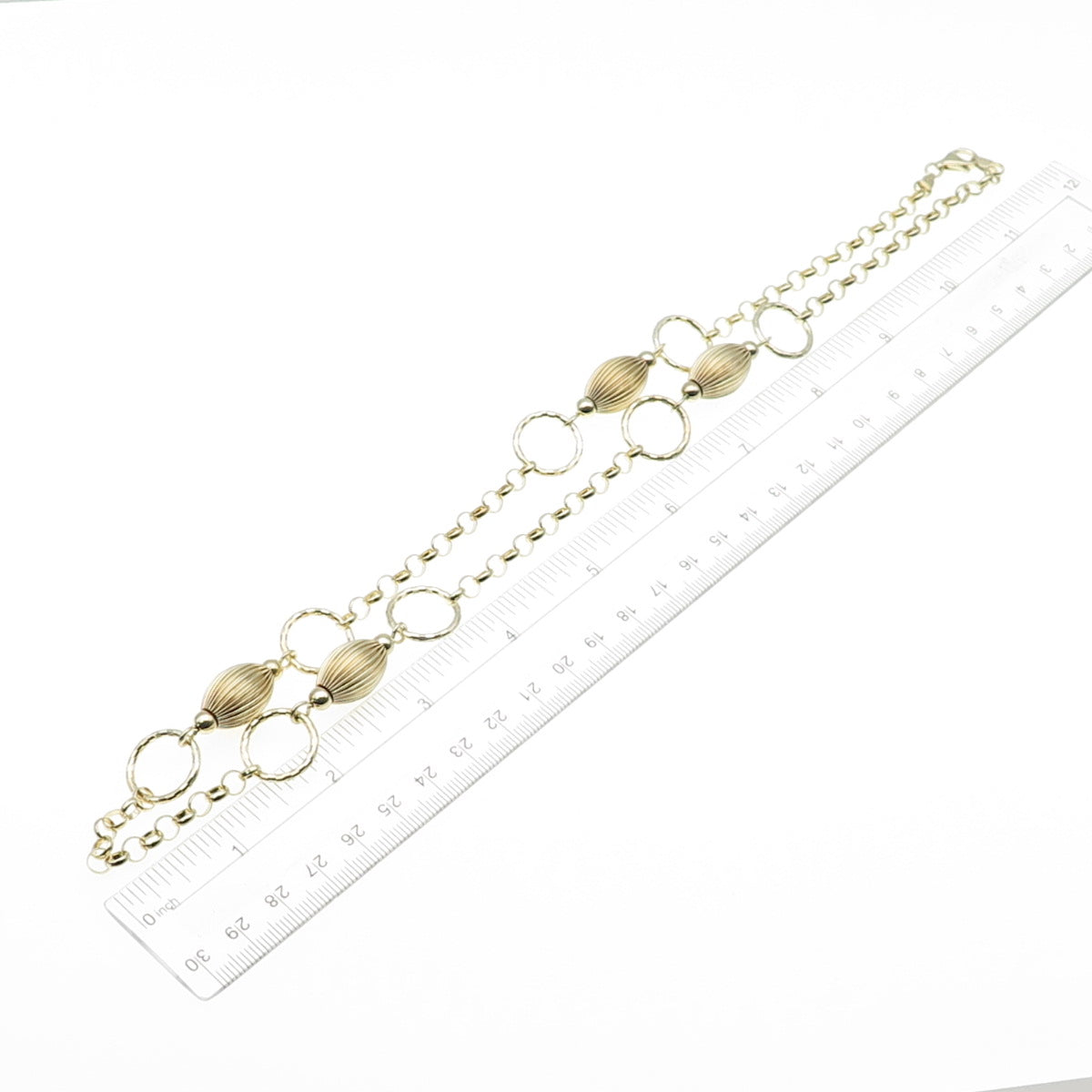 KARIZIA Sterling Silver Gold Plated Vintage Italy Modernist Chain Necklace 24"