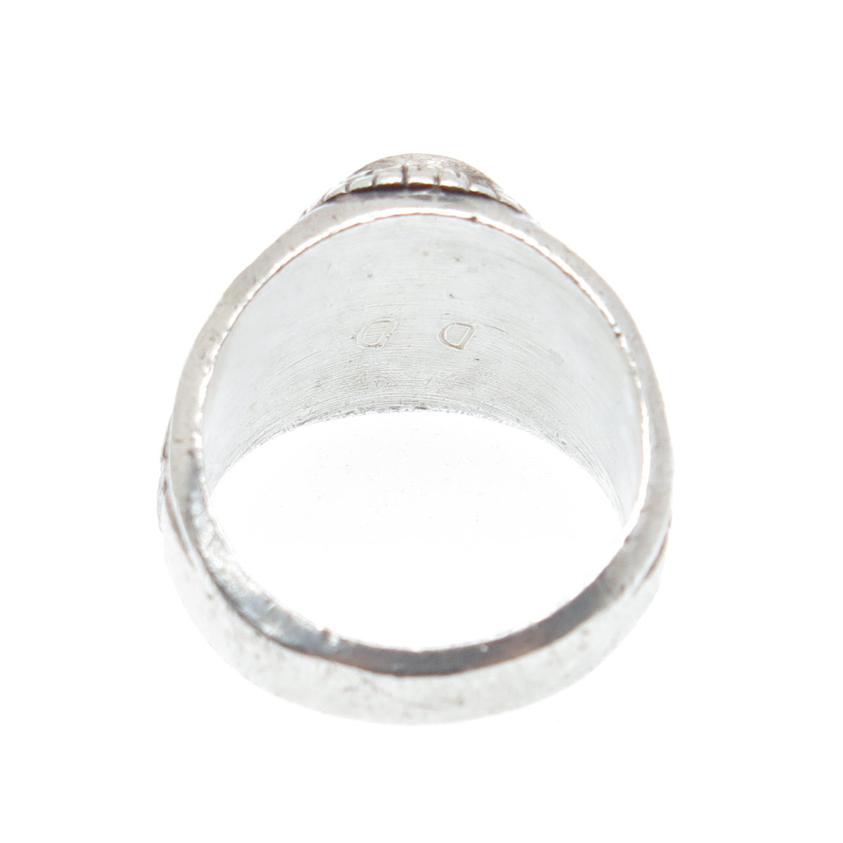 925 Sterling Vintage 1979 Real Blue Topaz Thomas Jefferson School Ring Size 8.25