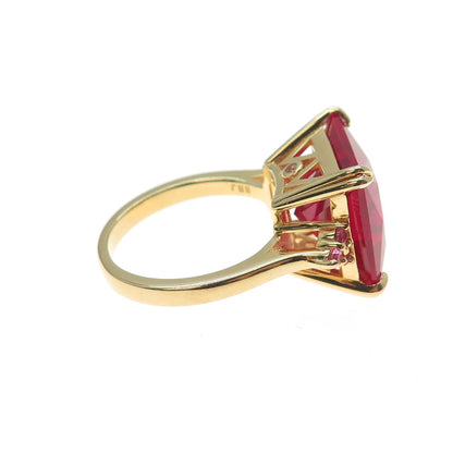 925 Sterling Silver Gold Plated Lab-Created Ruby & Pink Sapphire Ring Size 8