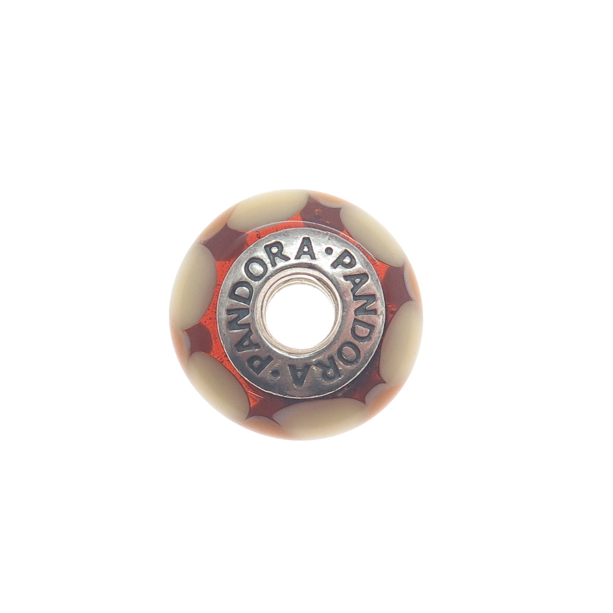 PANDORA 925 Sterling Silver Murano Glass Petal Bead Charm