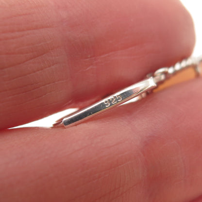 925 Sterling Silver Vintage Real MOP Floral Dangle Earrings