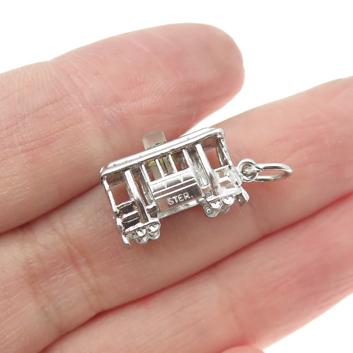 925 Sterling Silver Antique Art Deco San Francisco Cable Car Charm Pendant