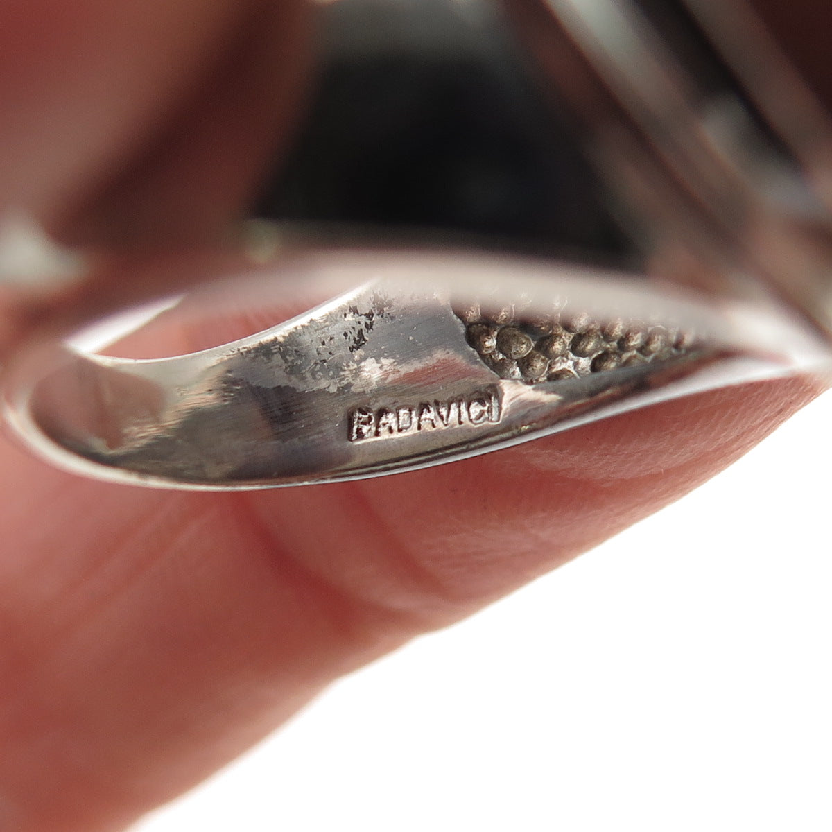 Badavici Sterling Silver Vintage Real Rutilated Quartz Modernist Ring Size 6.25