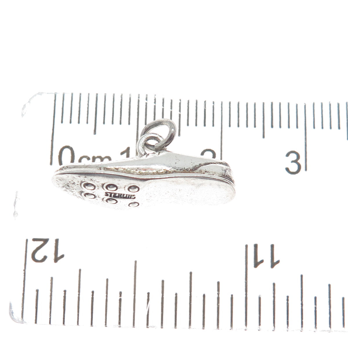 925 Sterling Silver Vintage Golf Shoe Minimalist 3D Charm Pendant