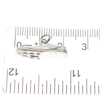925 Sterling Silver Vintage Golf Shoe Minimalist 3D Charm Pendant