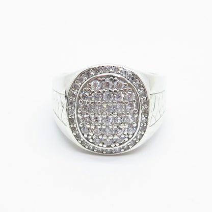 925 Sterling Silver Pave C Z Ring Size 11.5