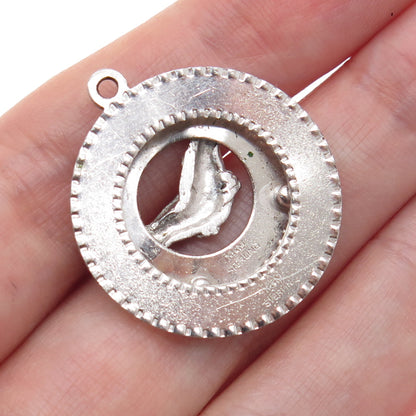 925 Sterling Silver Vintage M&M Friendship Charm Pendant