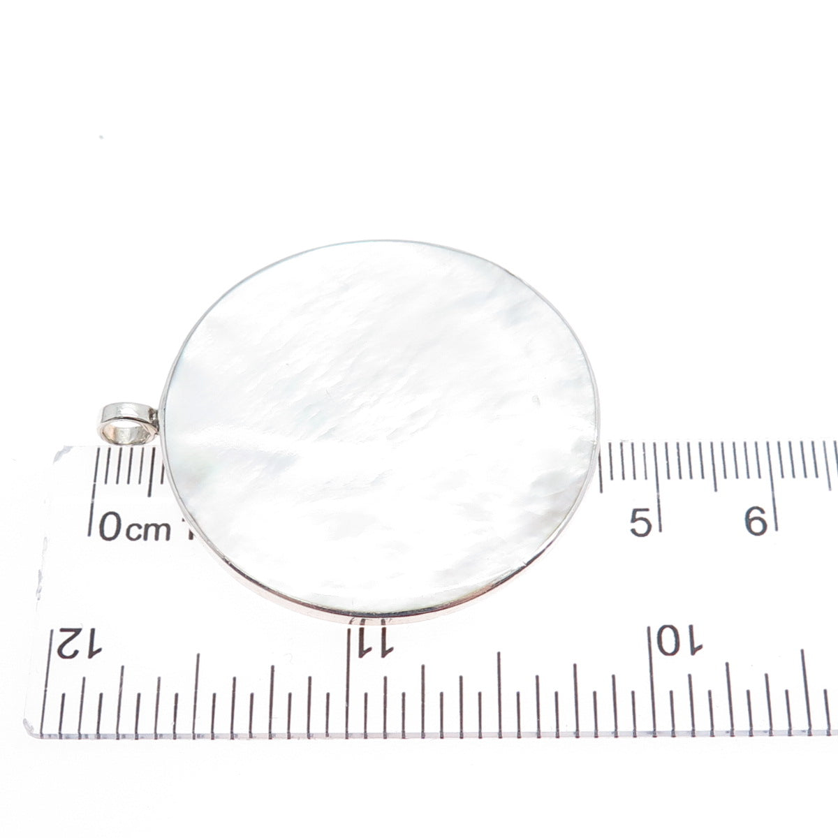 925 Sterling Silver Vintage Real MOP Lotus Flower Charm Pendant