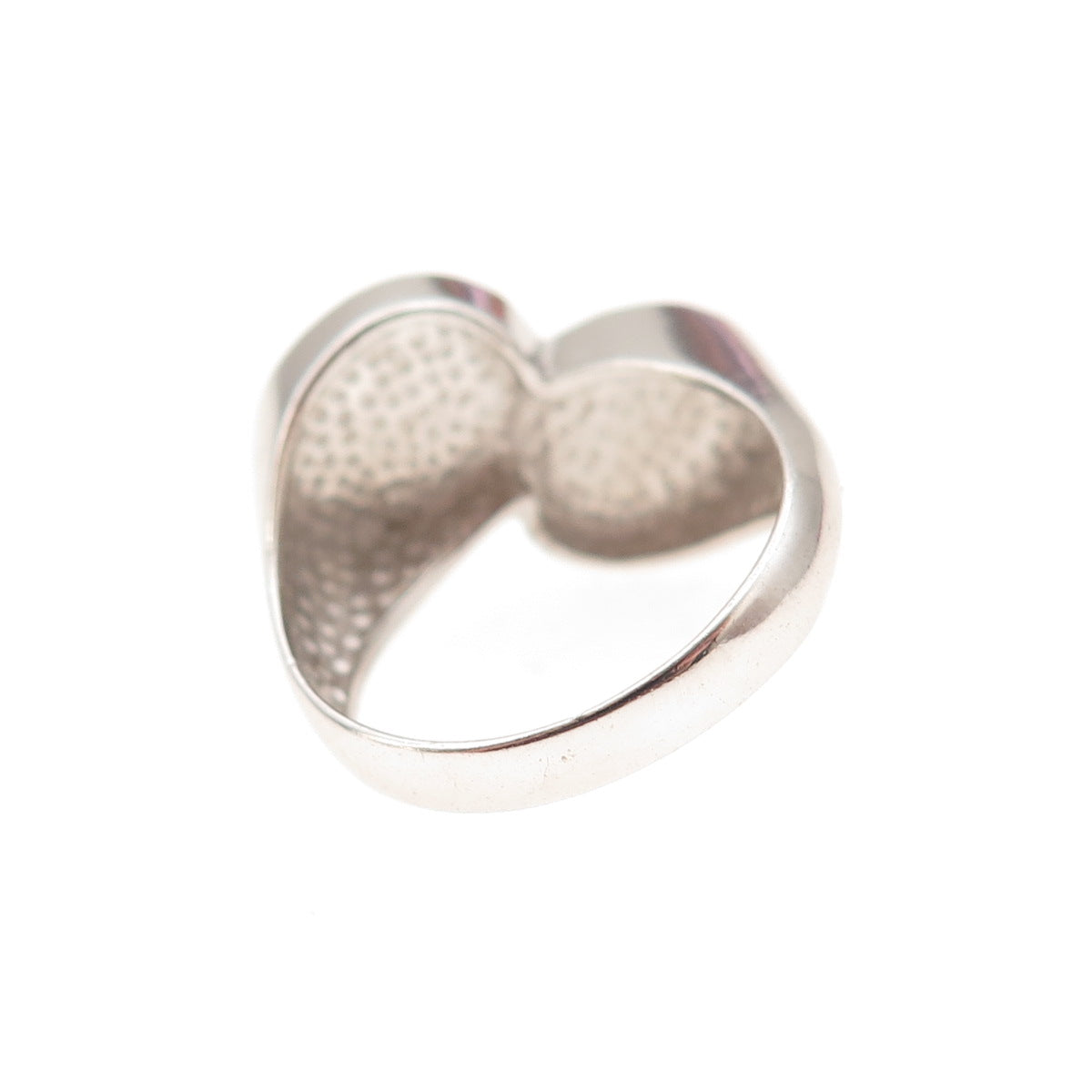 925 Sterling Silver Vintage Enamel Modernist Bypass Ring Size 4.75