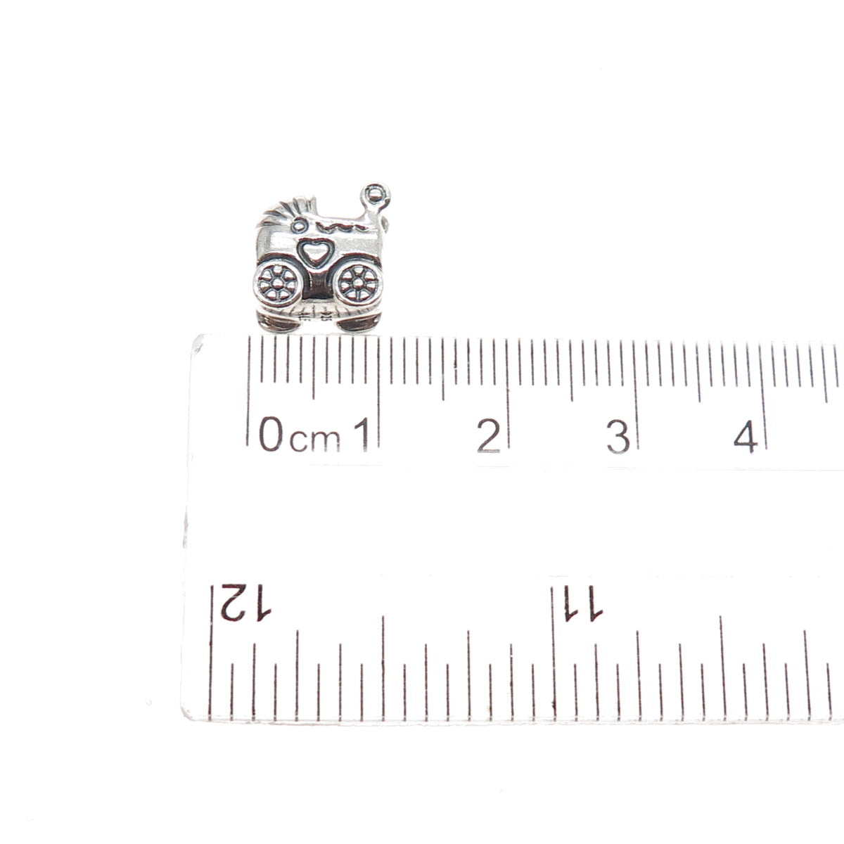 PANDORA 925 Sterling Silver Baby Carriage / Stroller Slide Bead Charm