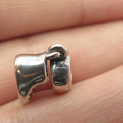 Pandora 925 Sterling Silver & Gold Plated C Z Shoe Dangle Charm