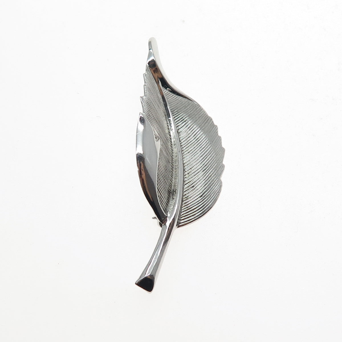 DANECRAFT 925 Sterling Silver Vintage Floral Leaf Oxidized Pin Brooch