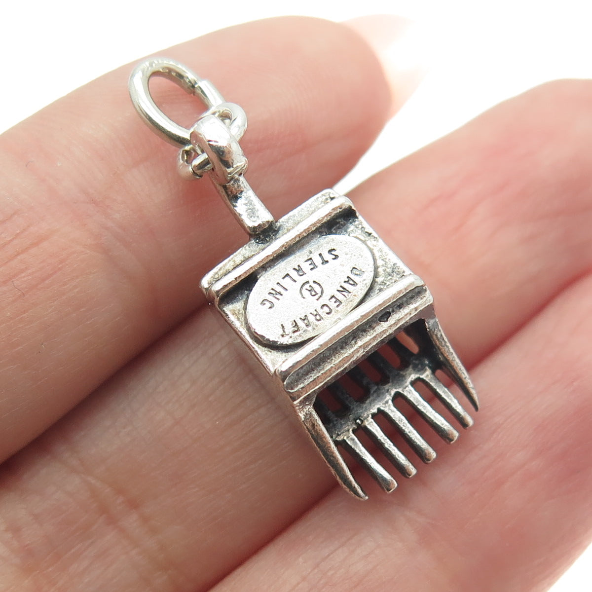 DANECRAFT 925 Sterling Silver Vintage Cranberry Rake Minimalist Charm Pendant