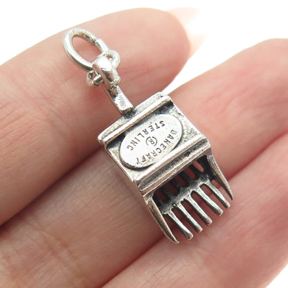 DANECRAFT 925 Sterling Silver Vintage Cranberry Rake Minimalist Charm Pendant