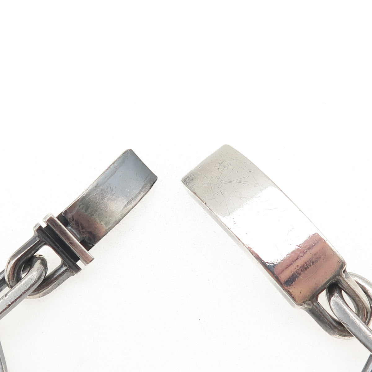 925 Sterling Silver Vintage Oxidized Cable Link ID Bracelet 6.5"