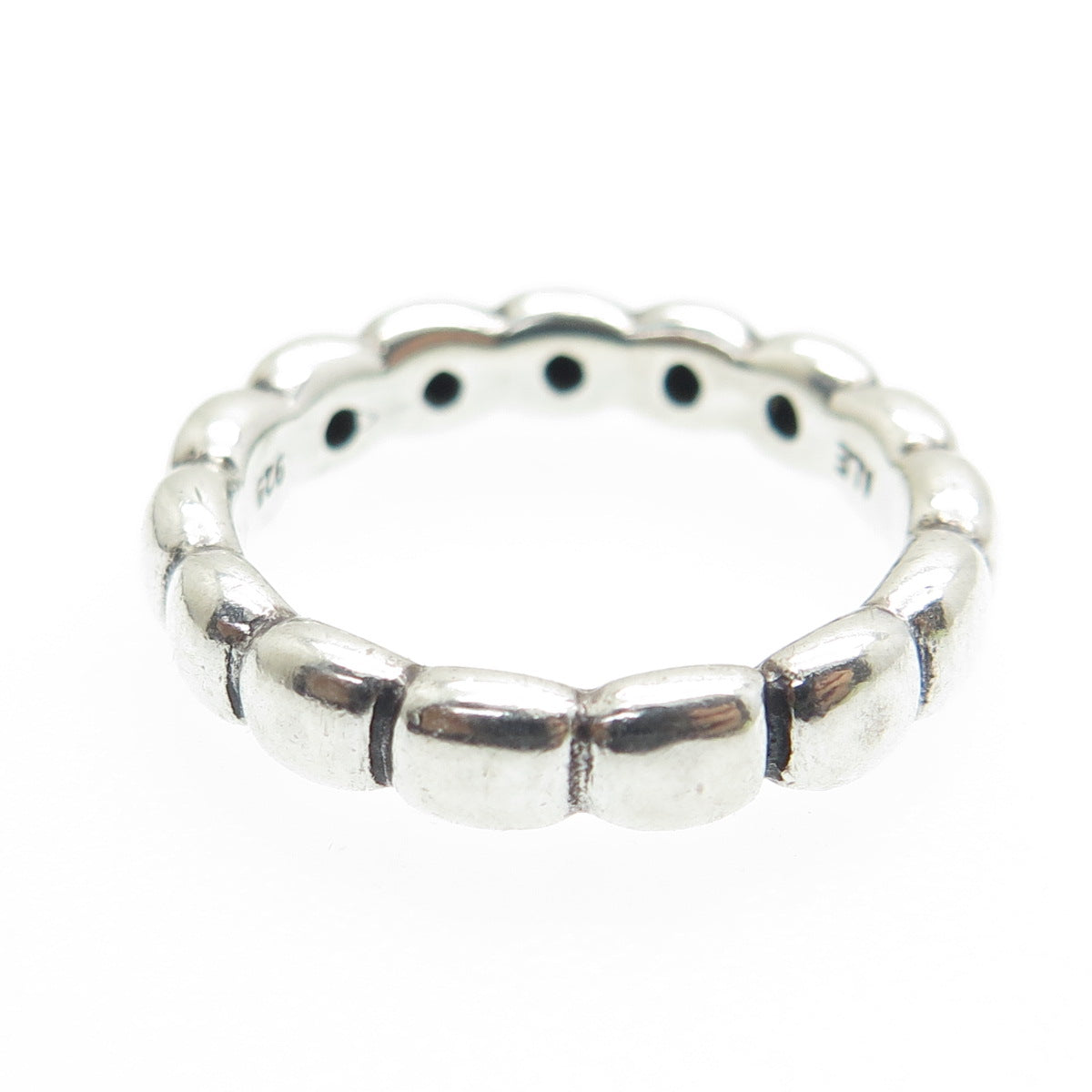 PANDORA 925 Sterling Silver Real Black Spinel Ring Size 7.25