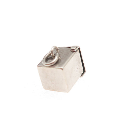 925 Sterling Silver Antique Art Deco Jack in the Box Oxidized Open Charm Pendant