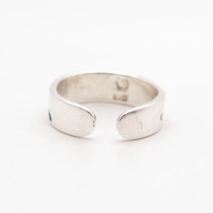 925 Sterling Silver Vintage Friendly Dolphin Adjustable Ring Size 4