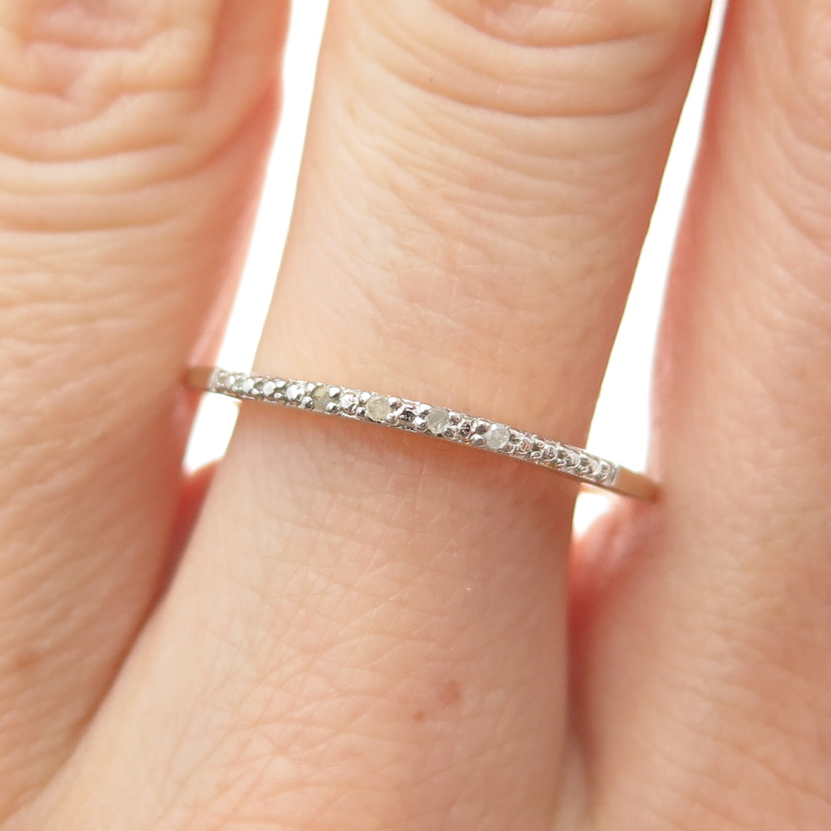 DBJ DEE BERKLE 925 Sterling Gold Plated Real Diamond Stackable Ring Size 9.25