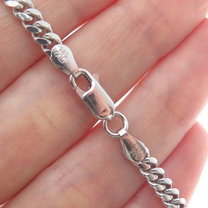 925 Sterling Silver Italy Curb Link Bracelet 7"