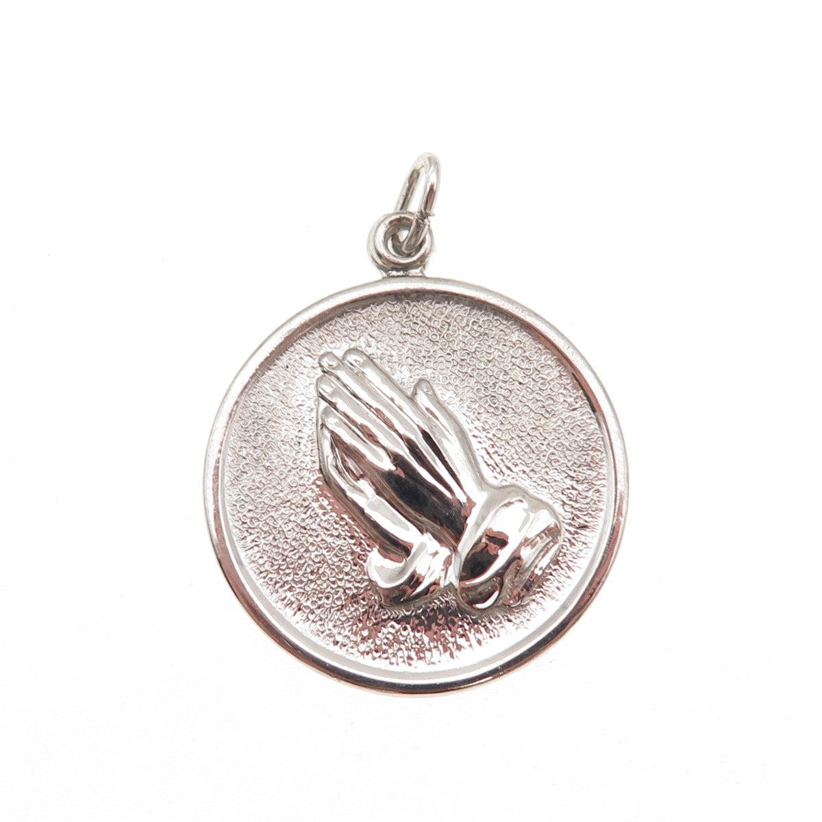 925 Sterling Silver Vintage Prayer Hands Charm Pendant