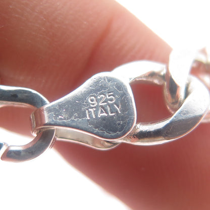 925 Sterling Silver Vintage Italy Figaro Chain Necklace 18"