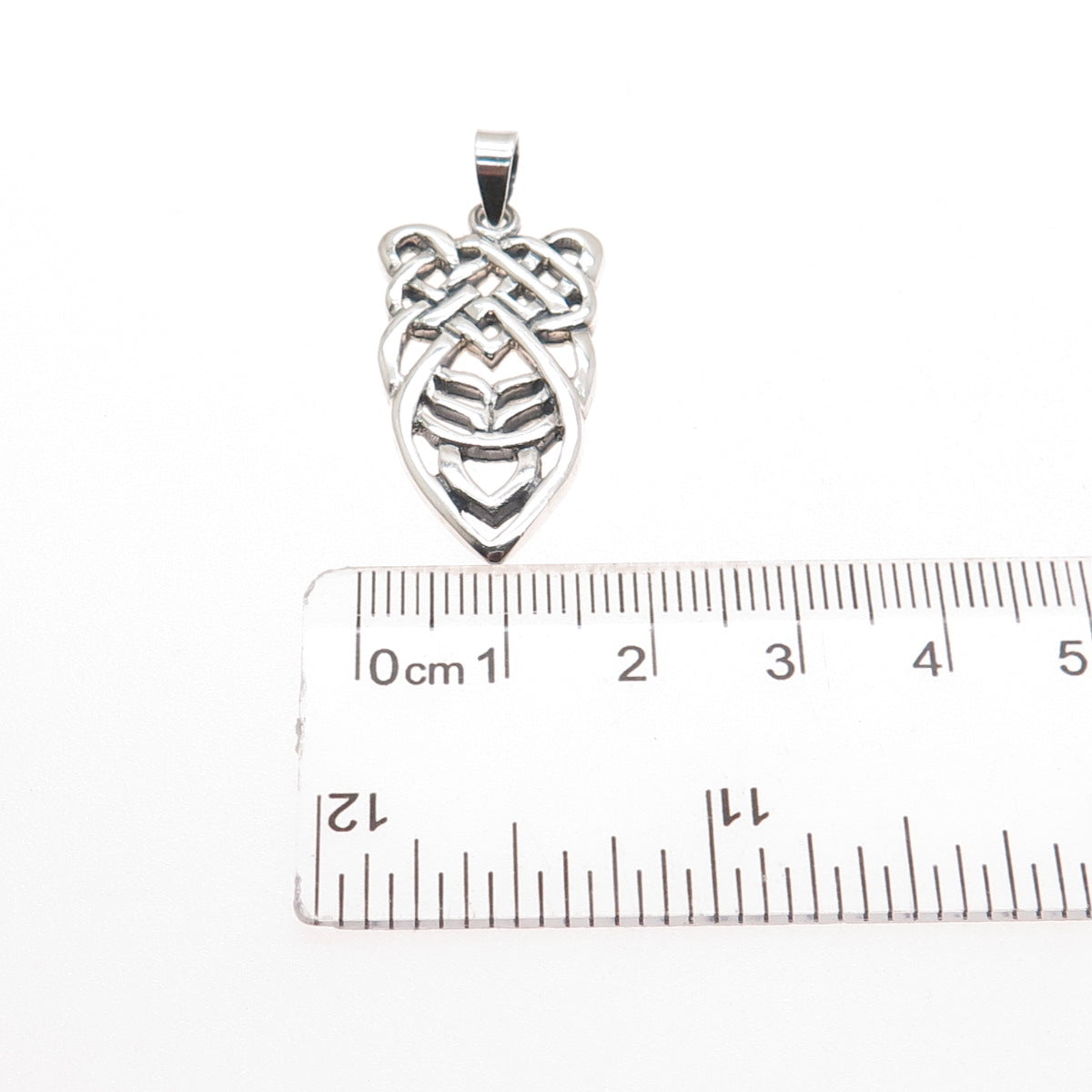 925 Sterling Silver Vintage Celtic Knot Oxidized Charm Pendant