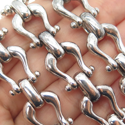 925 Sterling Silver Vintage Italy Modernist Horseshoe Chain Necklace 16"