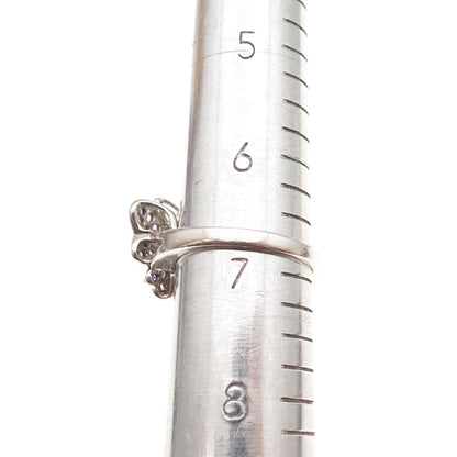Jane Seymour 925 Sterling Silver Real Diamond Amethyst Butterfly Ring Size 6.75