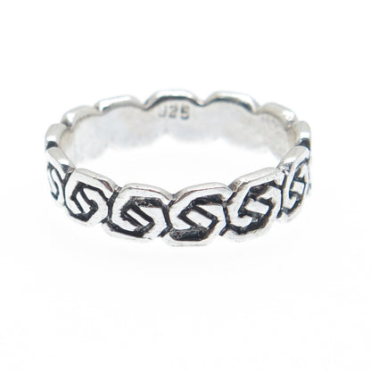 925 Sterling Silver Vintage Celtic Knot Oxidized Band Ring Size 9