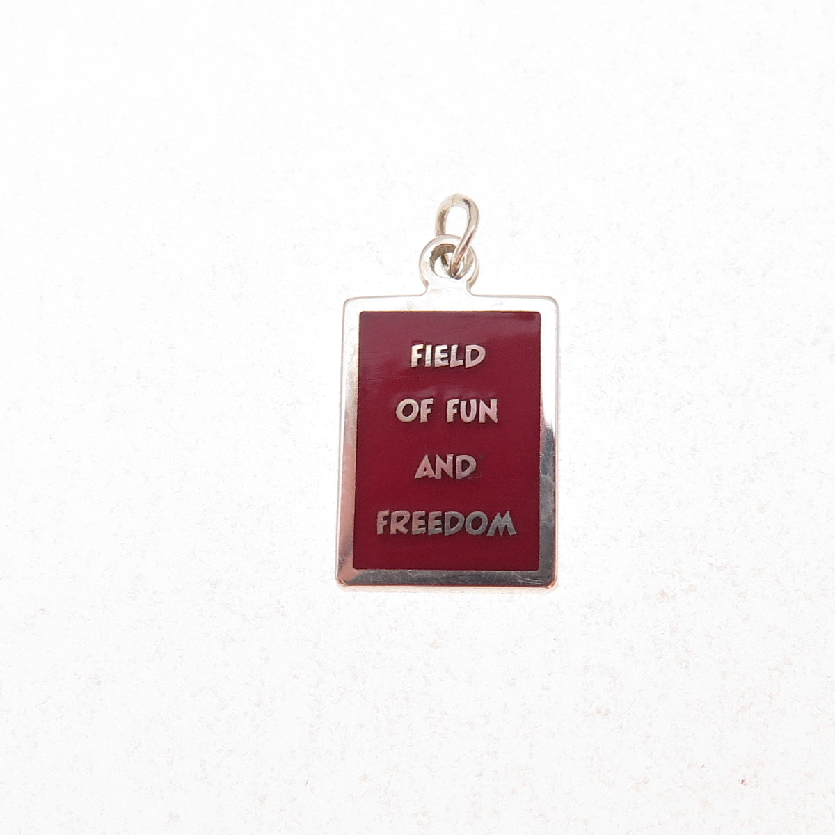925 Sterling Silver Red Enamel Field of Fun & Freedom Charm Pendant
