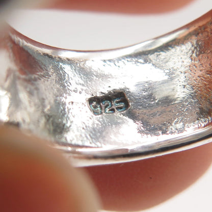 925 Sterling Silver Vintage Ethnic Band Ring Size 8.75
