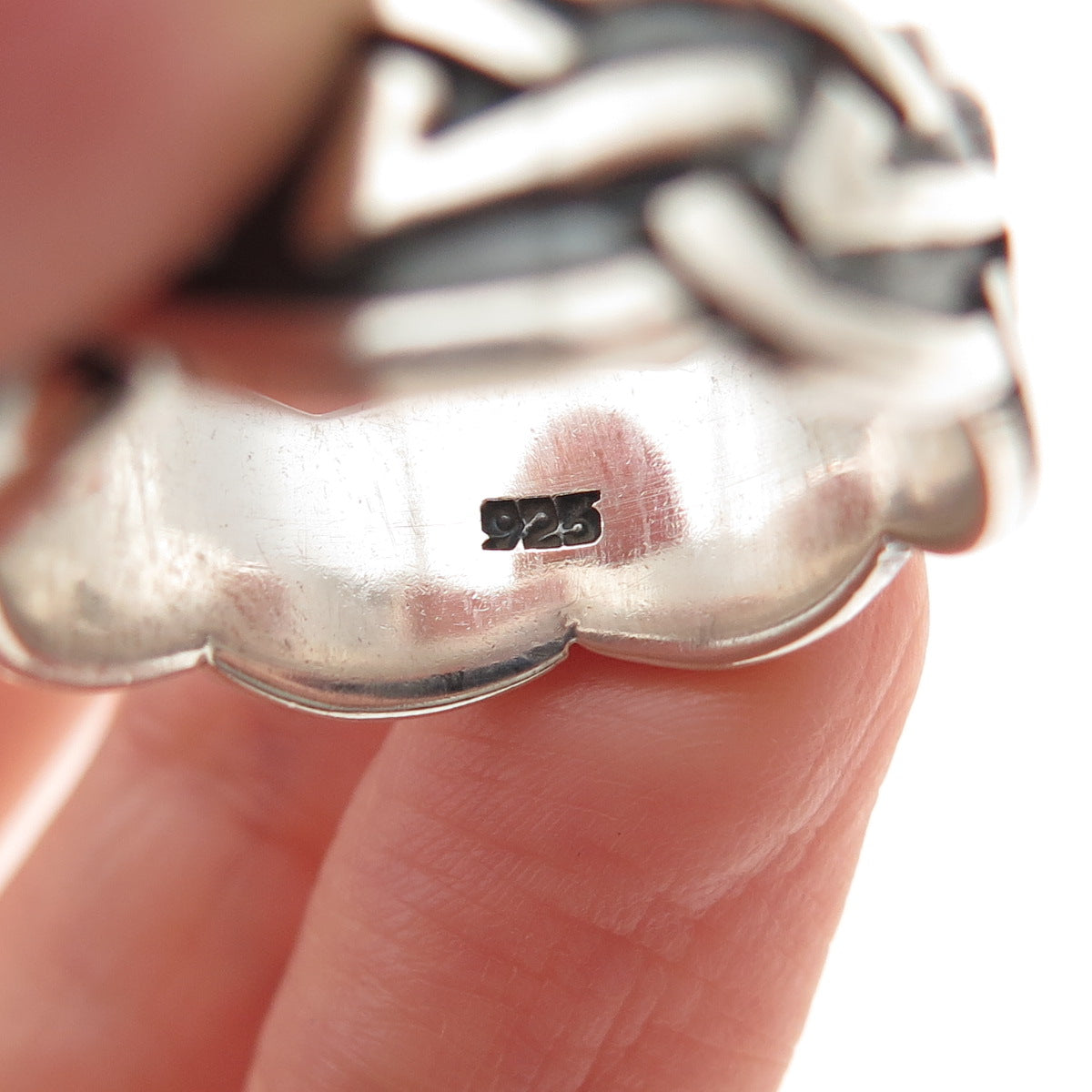 925 Sterling Silver Vintage Celtic Oxidized Band Ring Size 9