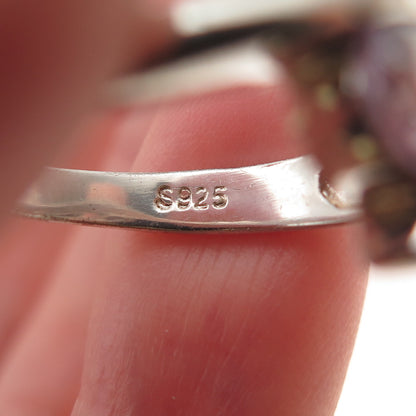 Charles Winston 925 Sterling Silver Round-Cut Lavender C Z Overlap Ring Size 7