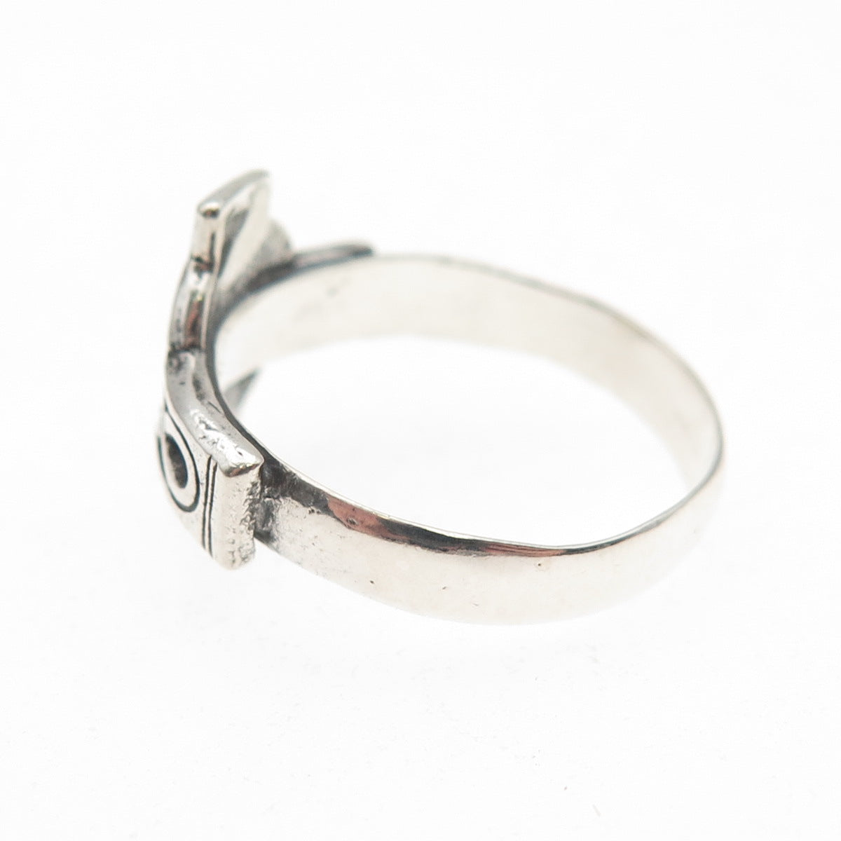 925 Sterling Silver Vintage Celtic Cross Oxidized Ring Size 8