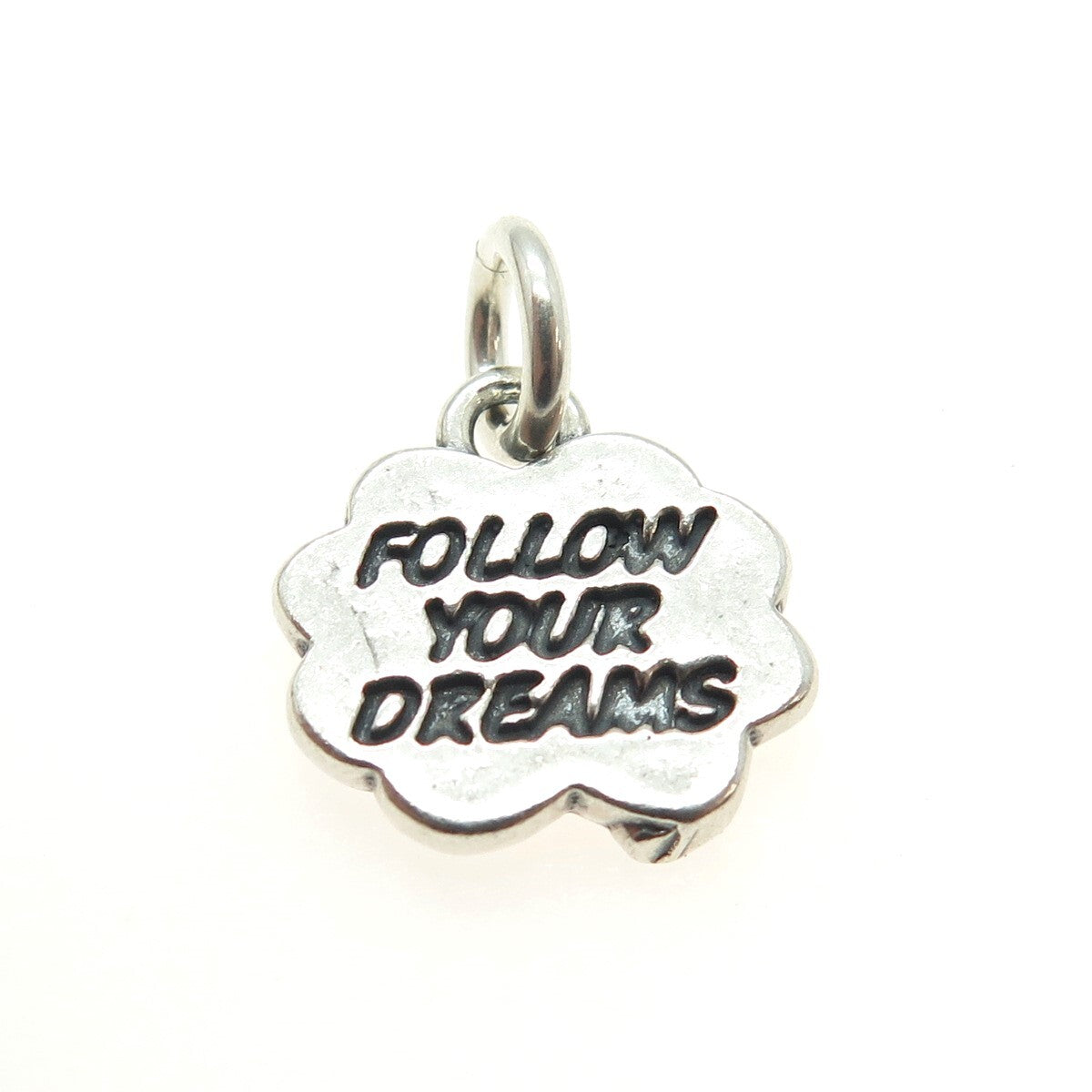 SUNDANCER 925 Sterling Silver Vintage "Follow Your Dreams" Minimalist Pendant