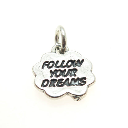 SUNDANCER 925 Sterling Silver Vintage "Follow Your Dreams" Minimalist Pendant