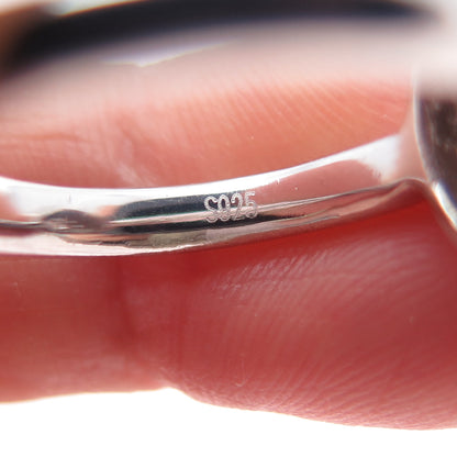 925 Sterling Silver Round-Cut C Z Modernist Ring Size 5.75